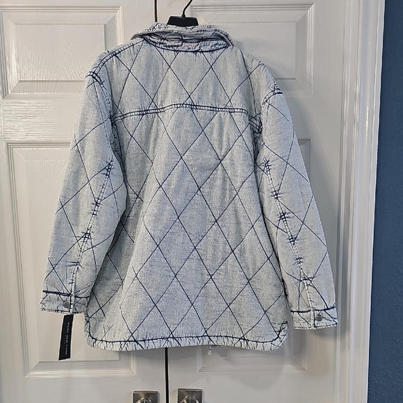 Marc New York Diamond Quilted Shacket Acid Wash Coastal Grandma NWT - Picture 3 of 13